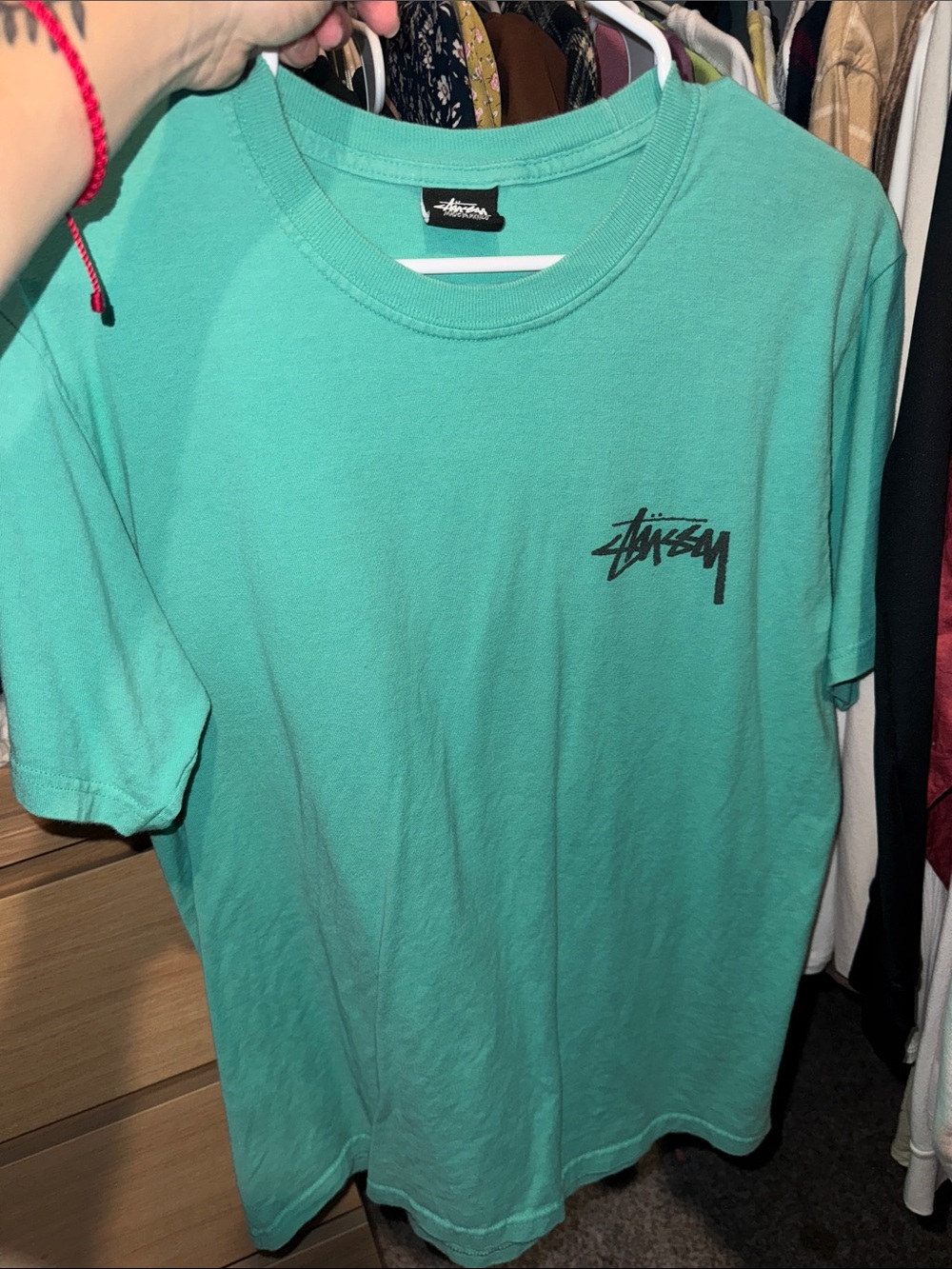 Stussy Teal Logo Short-Sleeve T-Shirt